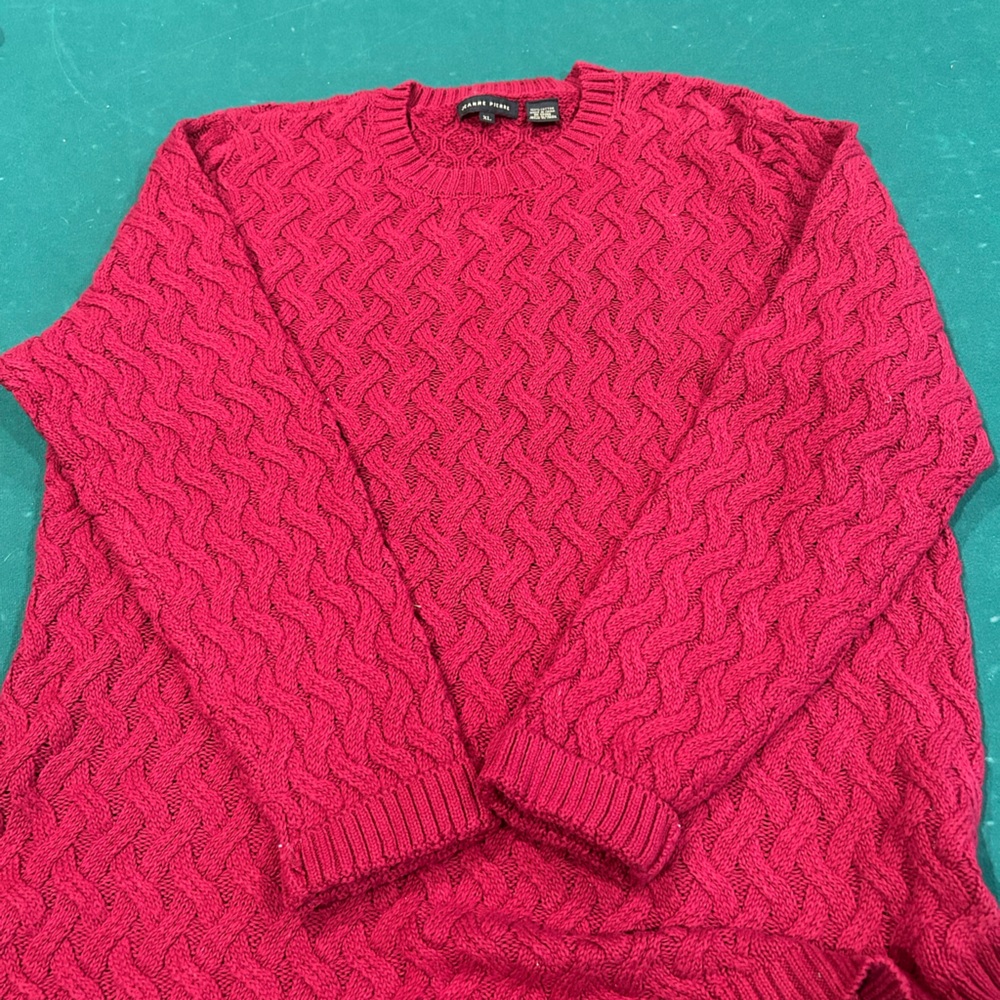 Red Cableknit Sweater